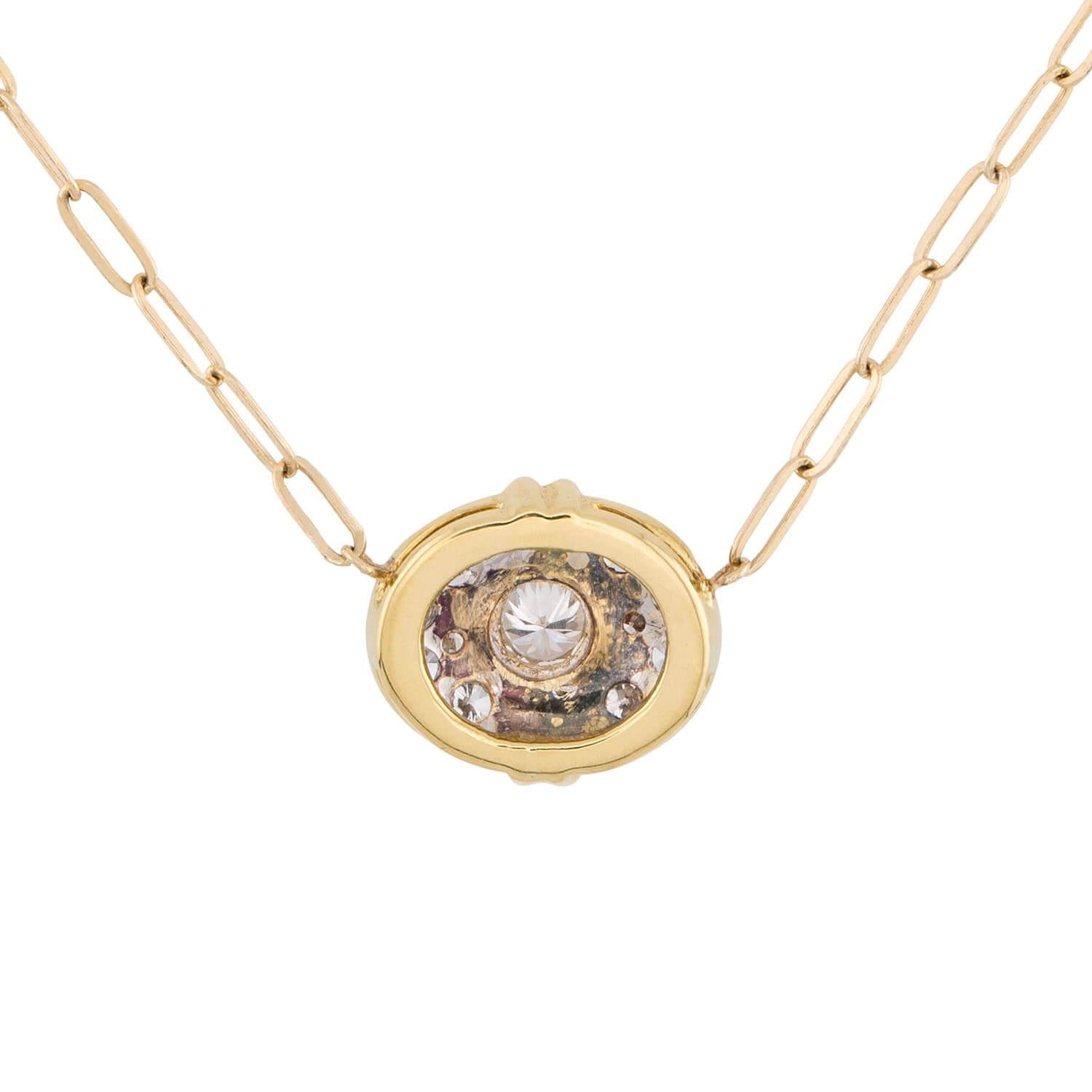Estate 14k Diamond Pendant Necklace