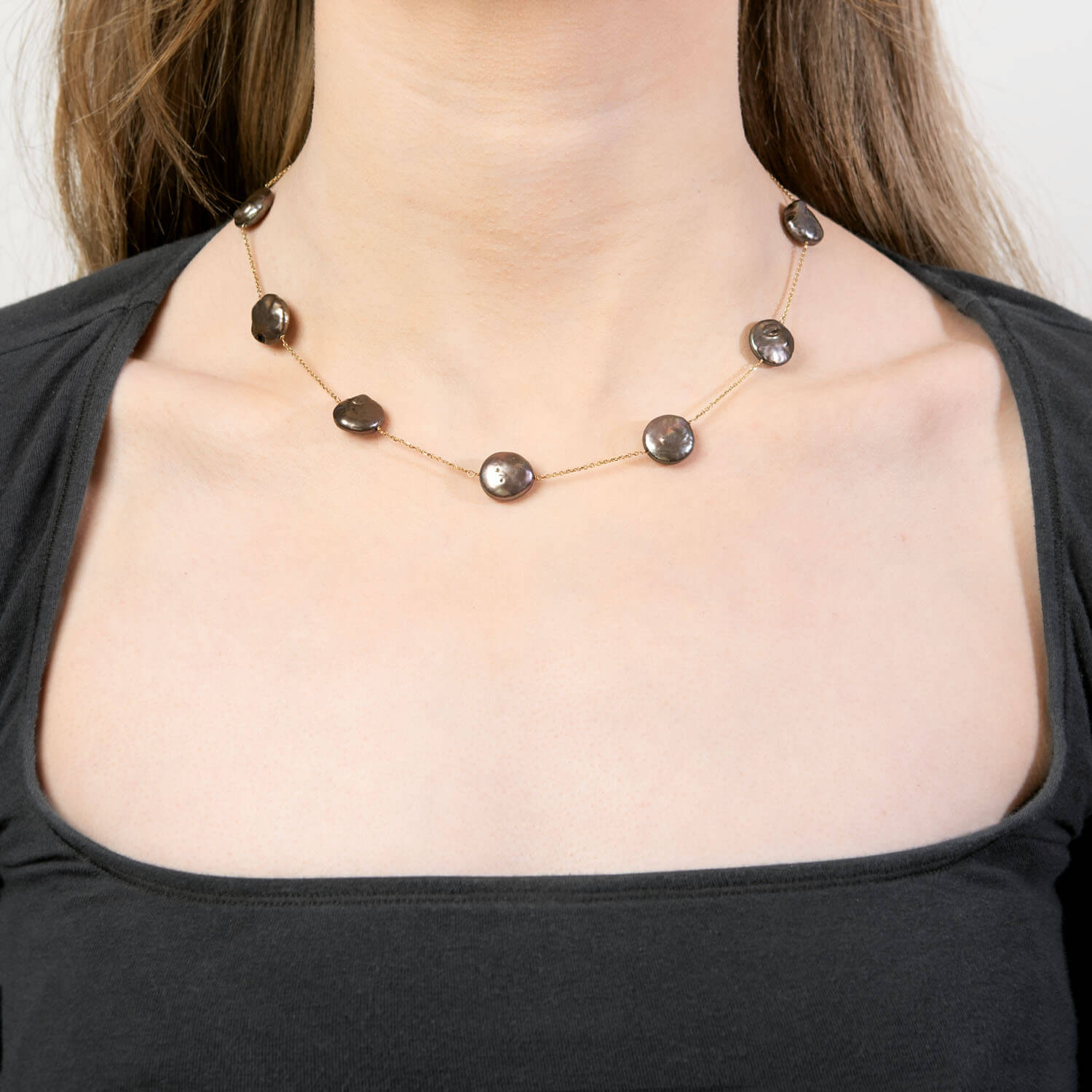 Estate 14k Pearl Chain Necklace