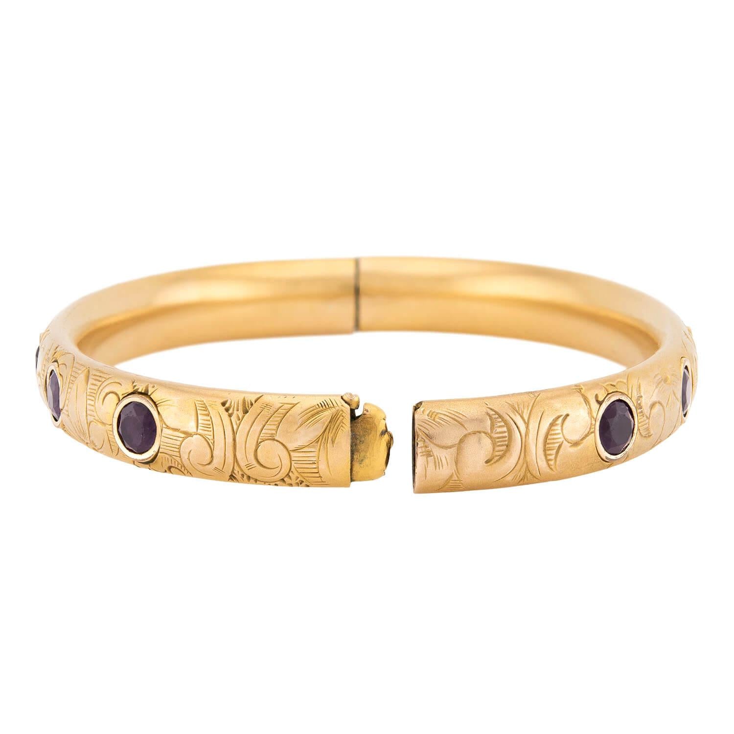 Victorian Gold-Filled "Amethyst" Bangle