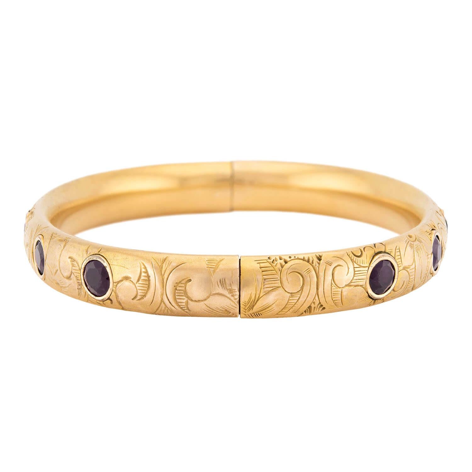Victorian Gold-Filled "Amethyst" Bangle