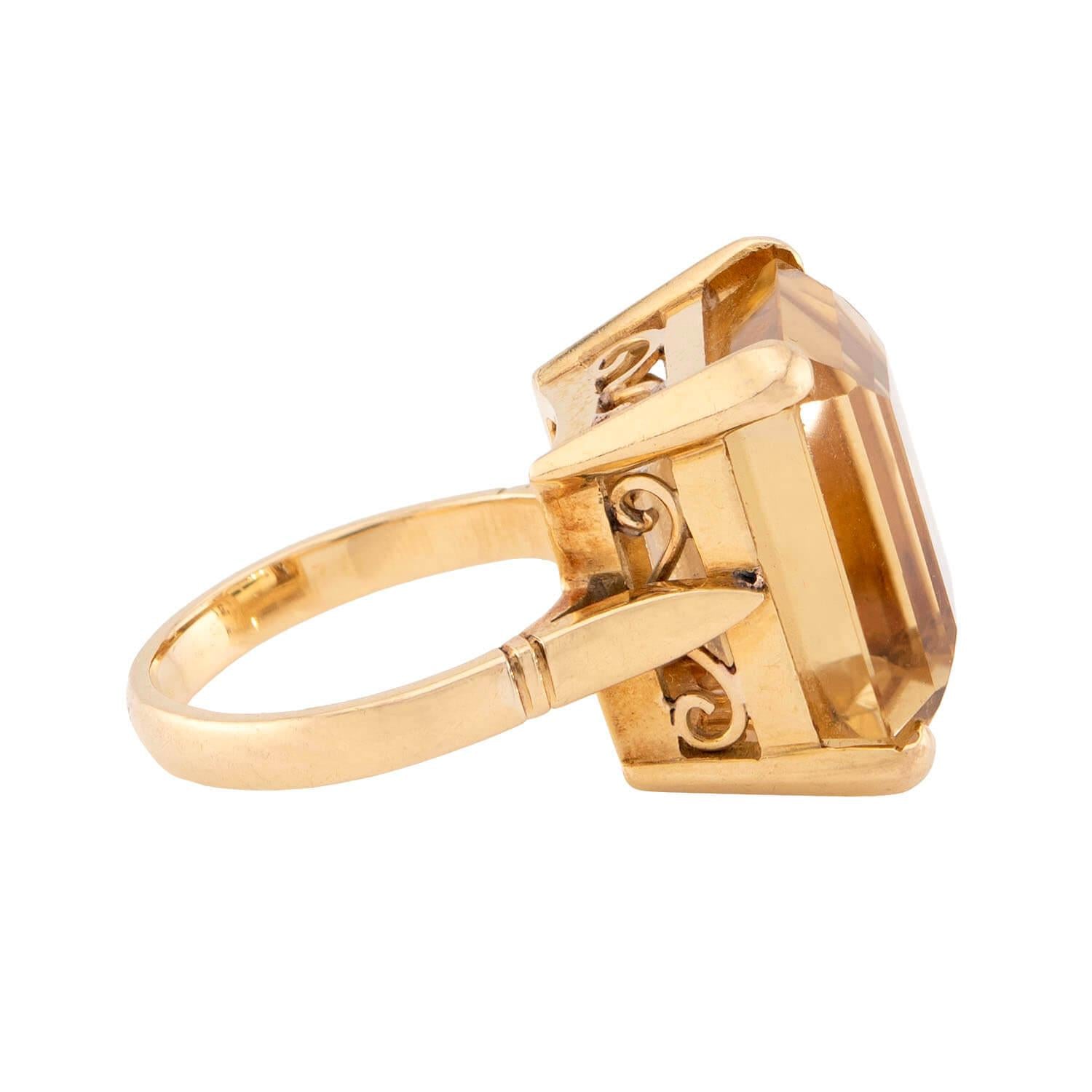 Retro 14k Citrine Ring