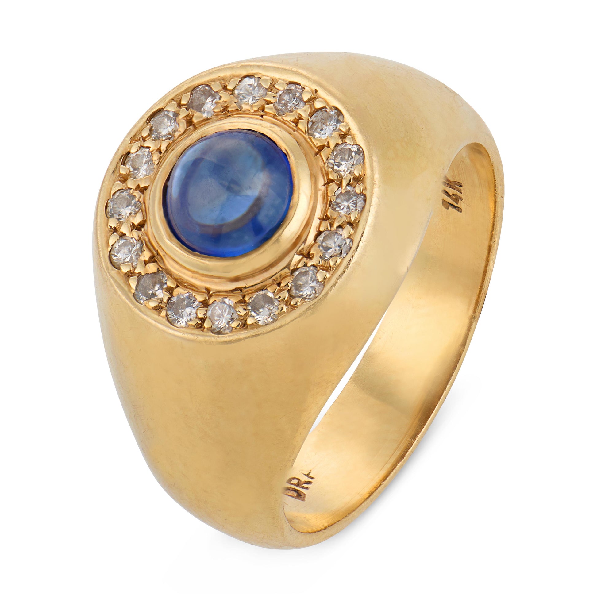 Estate 14k Sapphire & Diamond Halo Ring