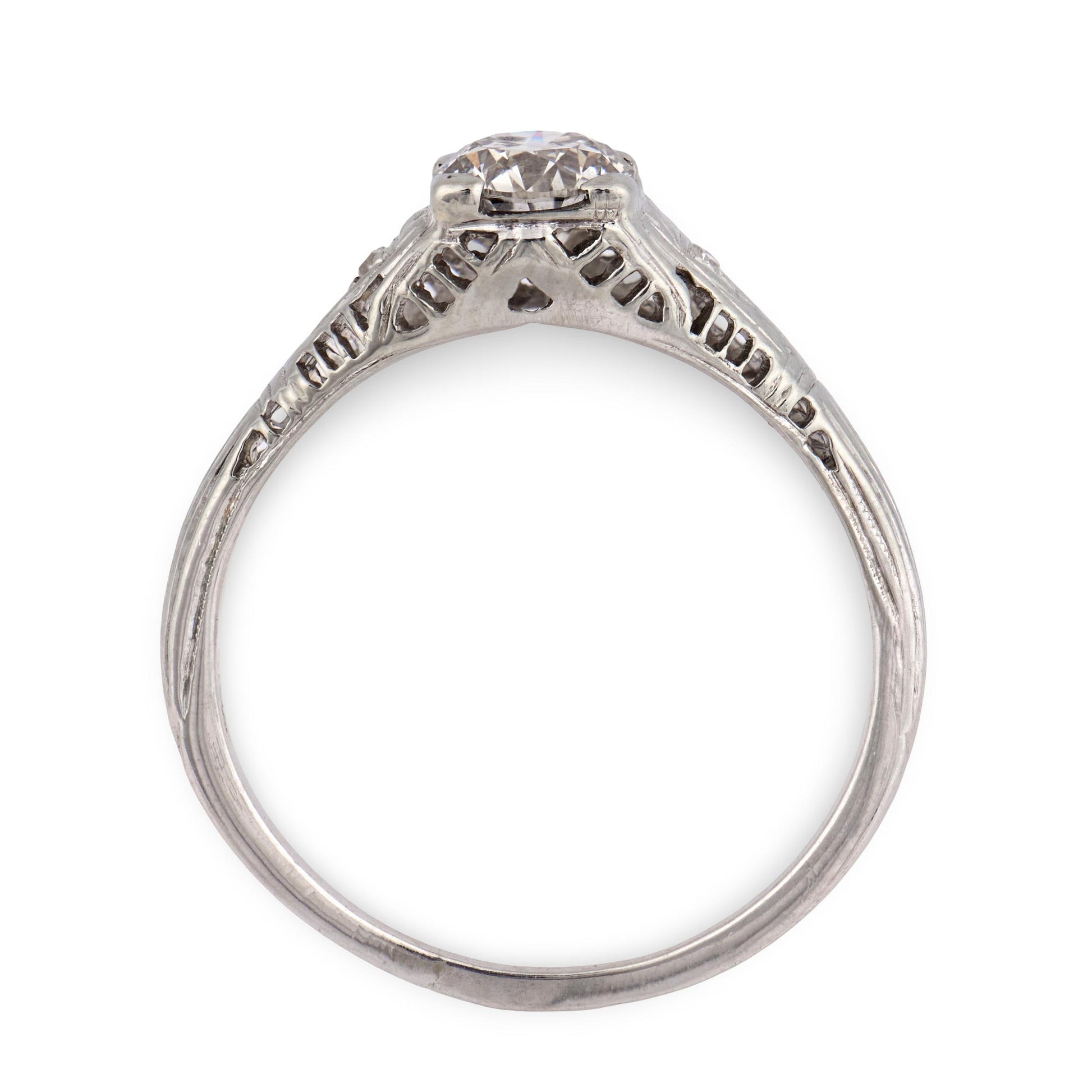 Art Deco 18k Diamond Engagement Ring .75ct