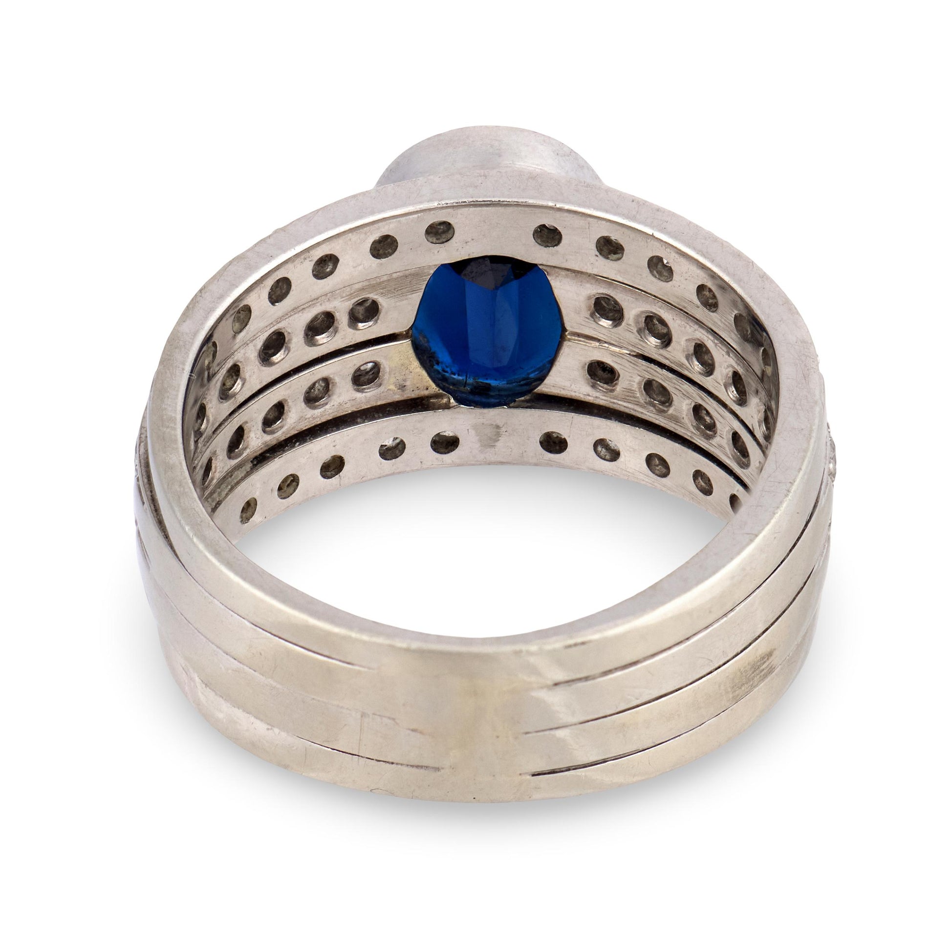 Estate 18k Sapphire & Diamond Ring