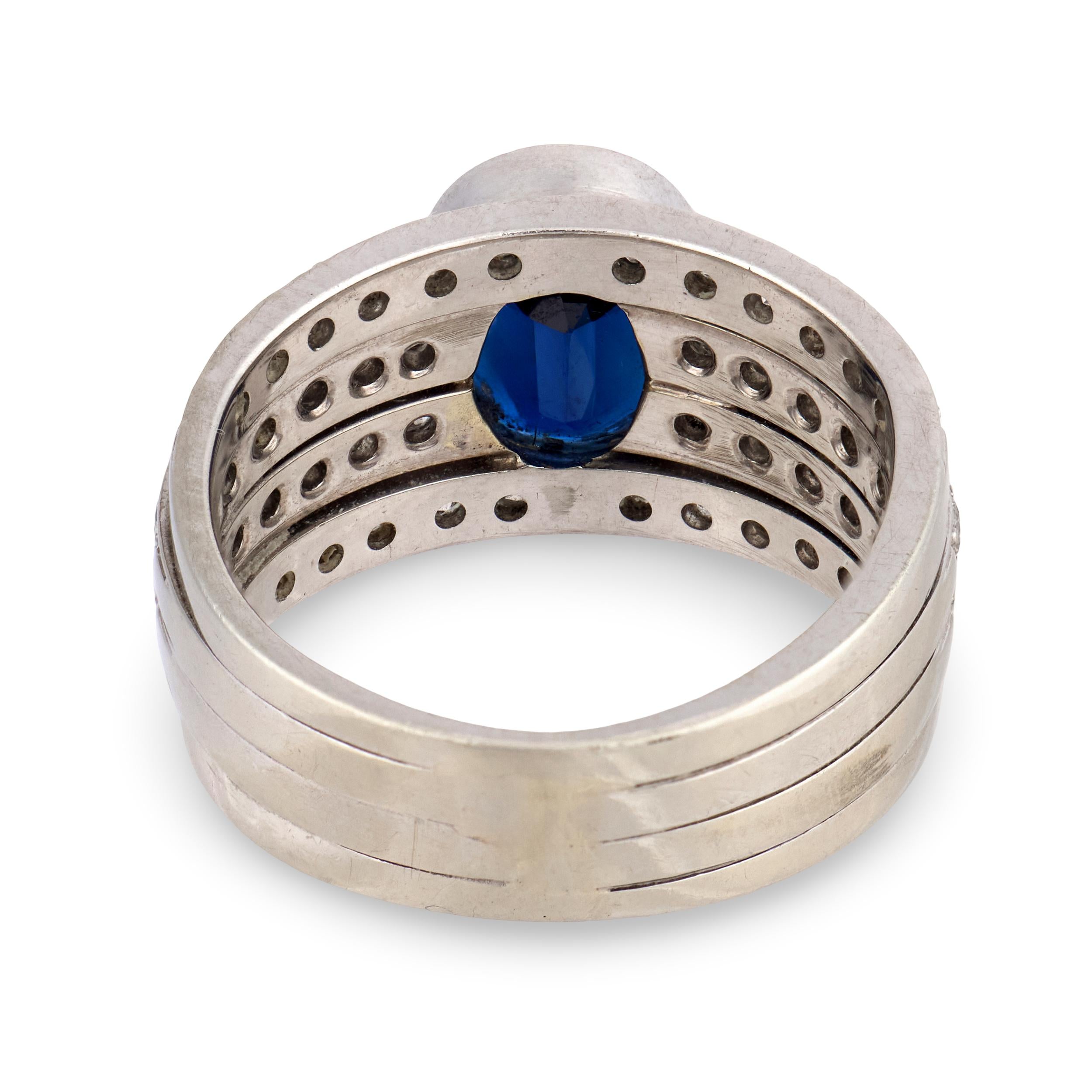 Estate 18k Sapphire & Diamond Ring