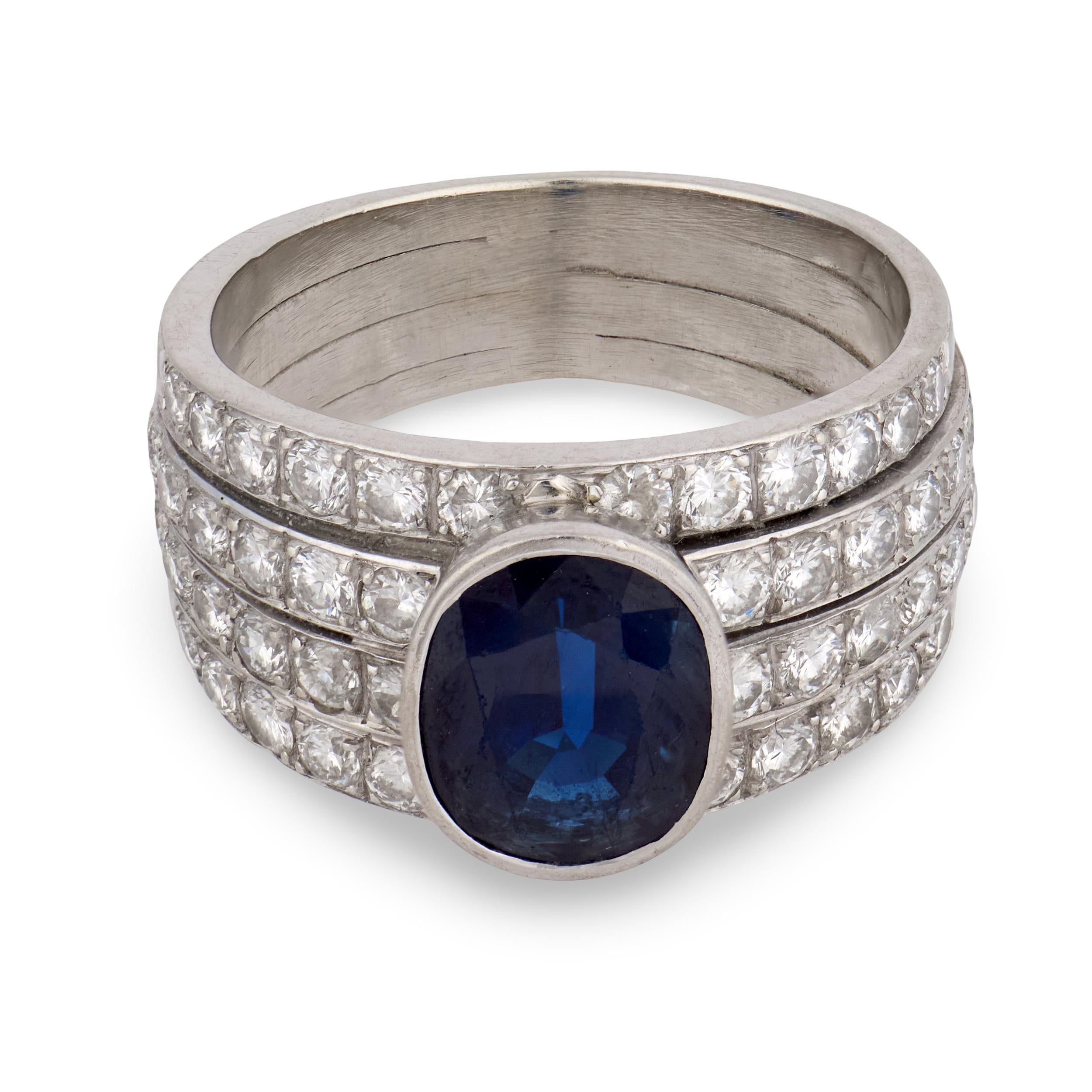 Estate 18k Sapphire & Diamond Ring