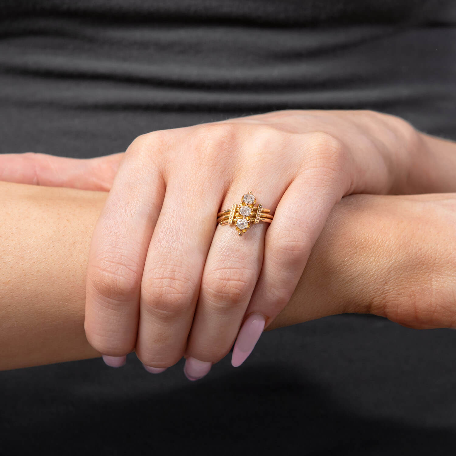 Victorian 18k Diamond Navette Ring