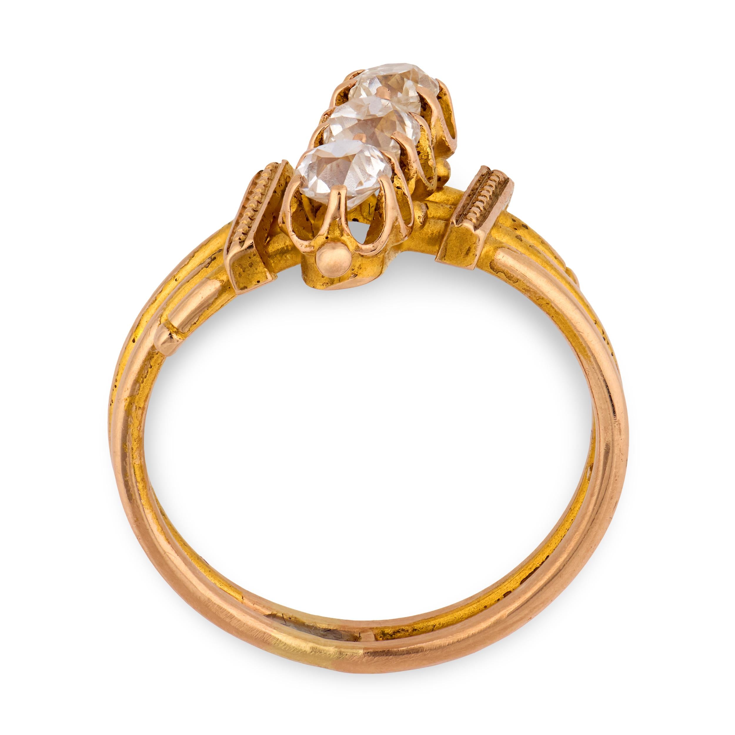 Victorian 18k Diamond Navette Ring