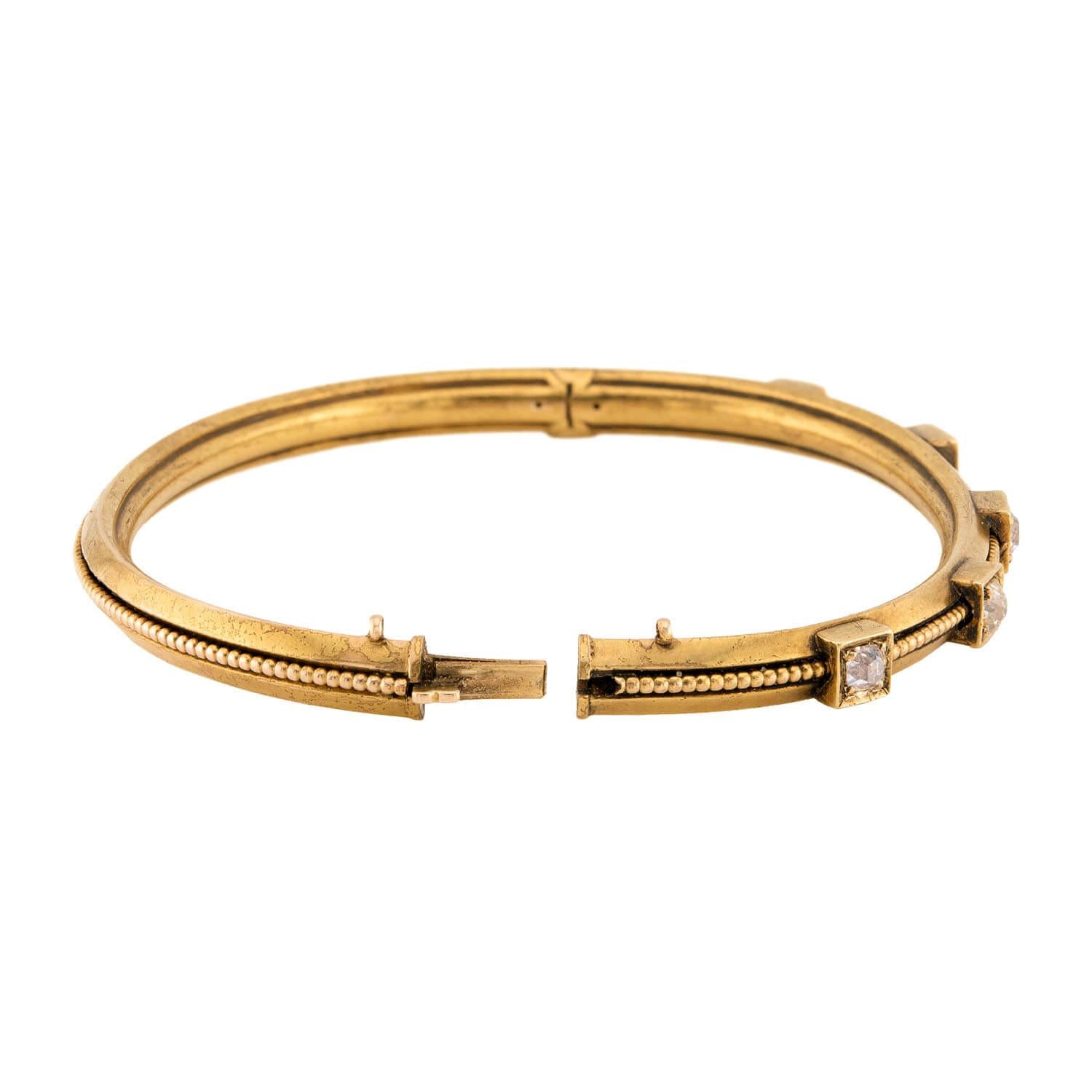 Victorian 14k Diamond Bangle