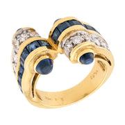 Vintage 18k Sapphire & Diamond Statement Ring