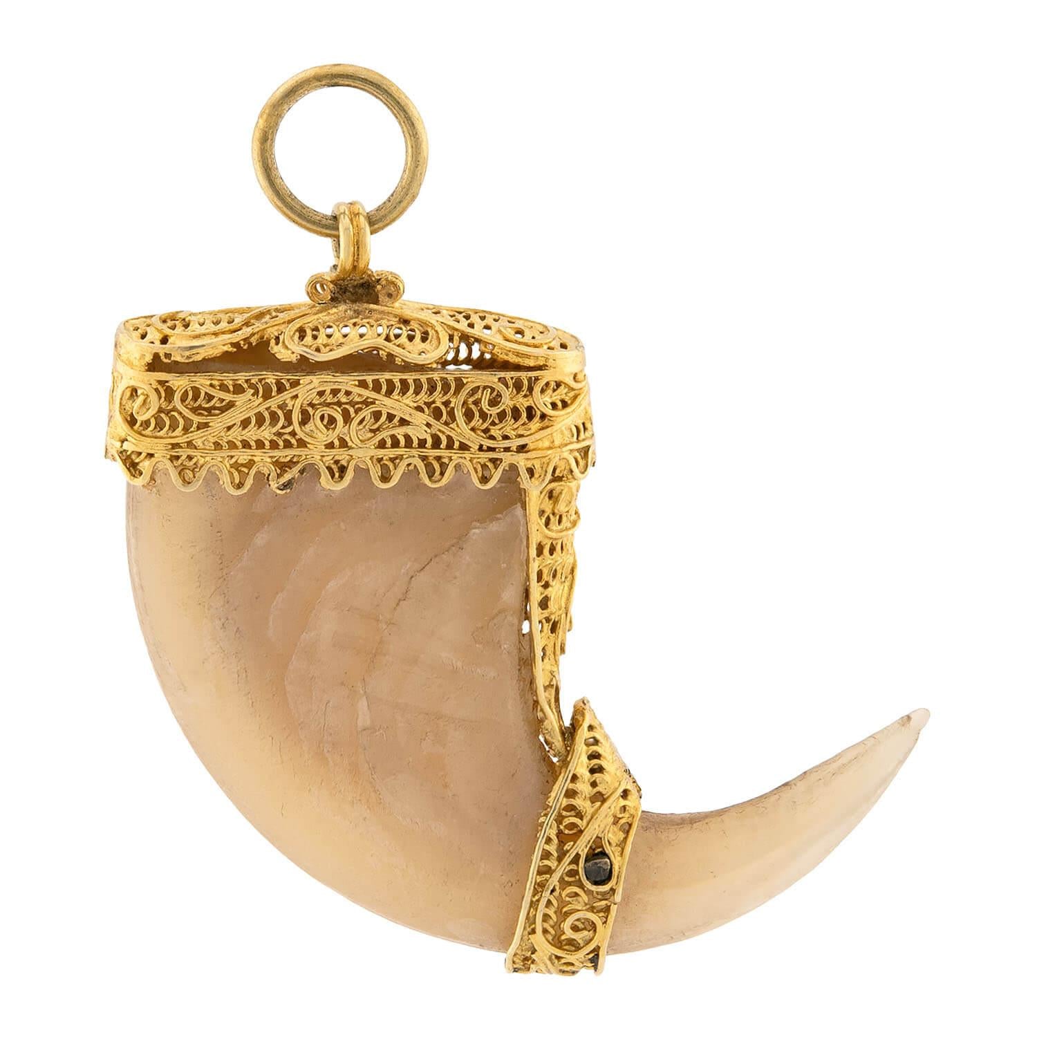 Victorian 14k Tiger Claw Pendant