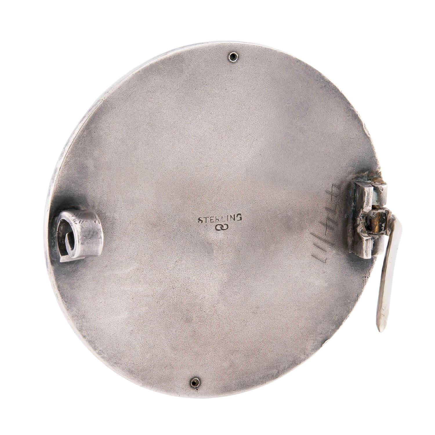 WILLIAM LINK Art Nouveau Repousse Sterling Silver Pin