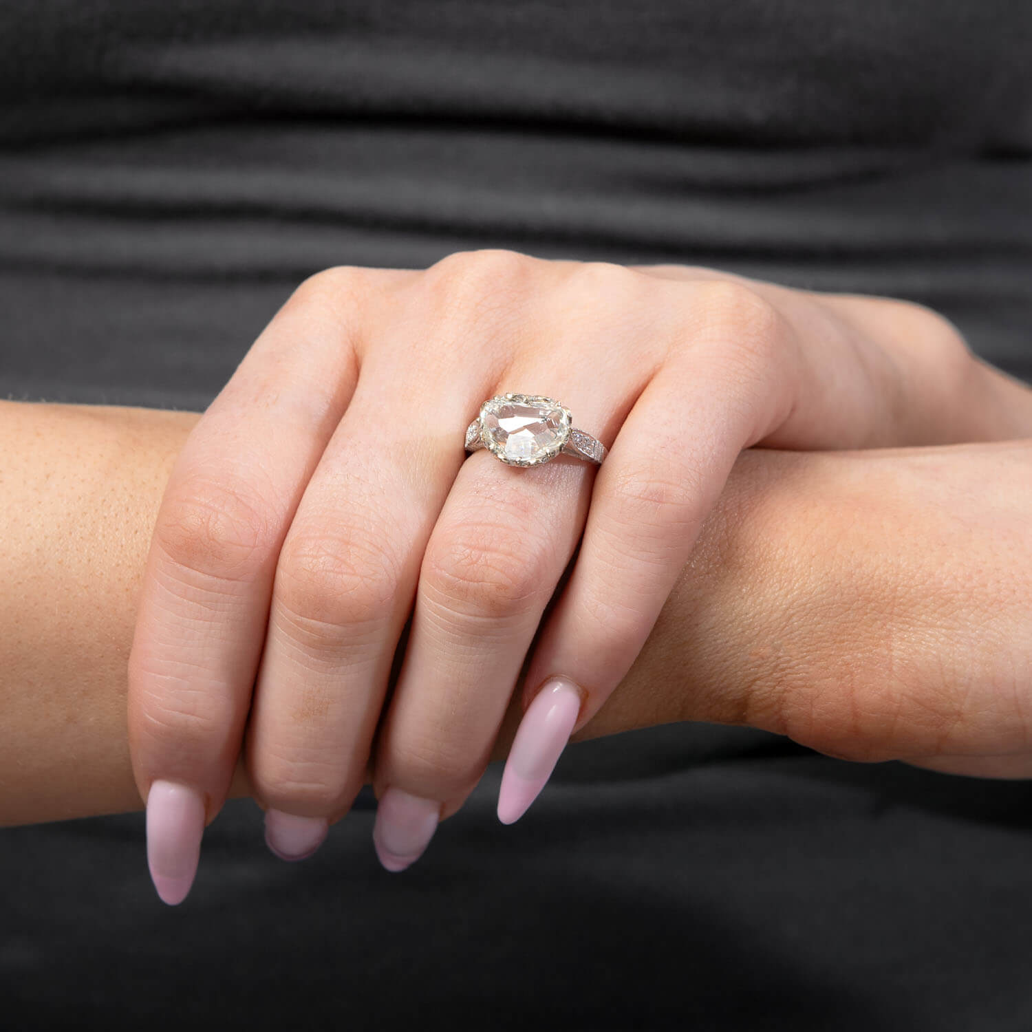 Art Deco 18k Diamond Engagement Ring 2.25ct