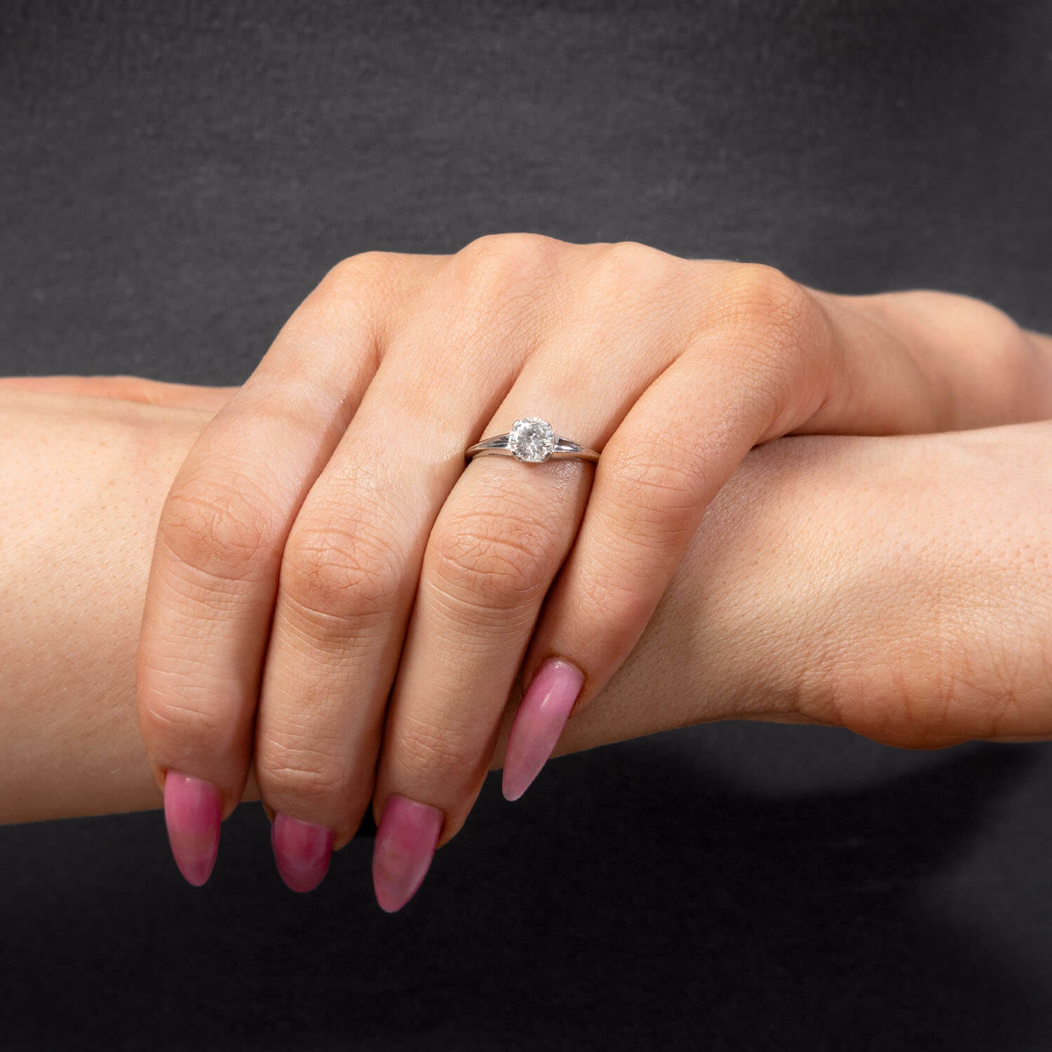 JABEL Retro 18k Diamond Engagement Ring .80ct