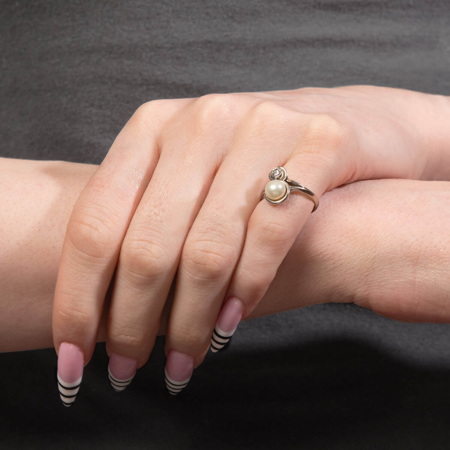 Edwardian 18k Pearl & Diamond Ring