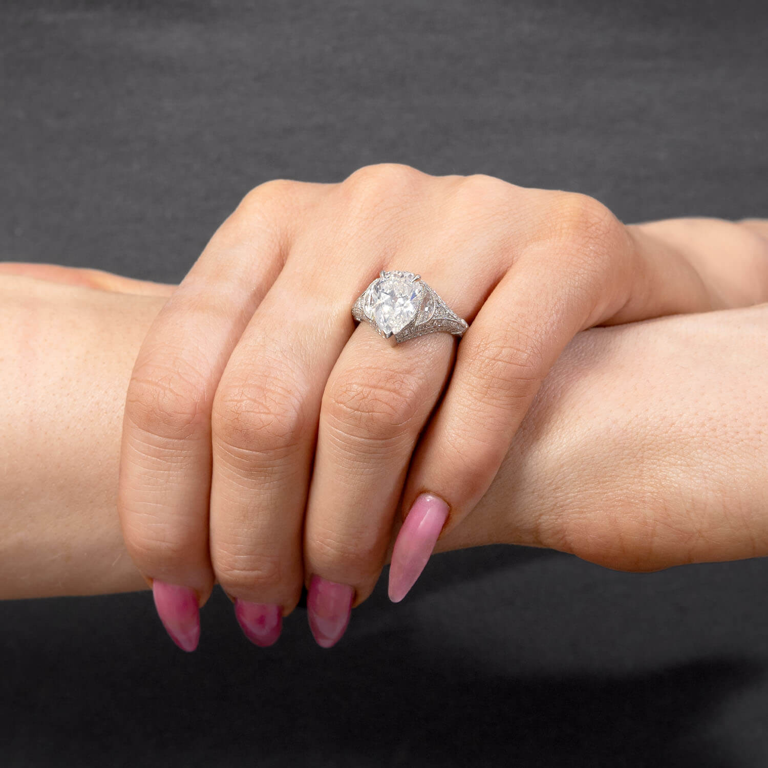 Art Deco Platinum Diamond Engagement Ring 2.60ct