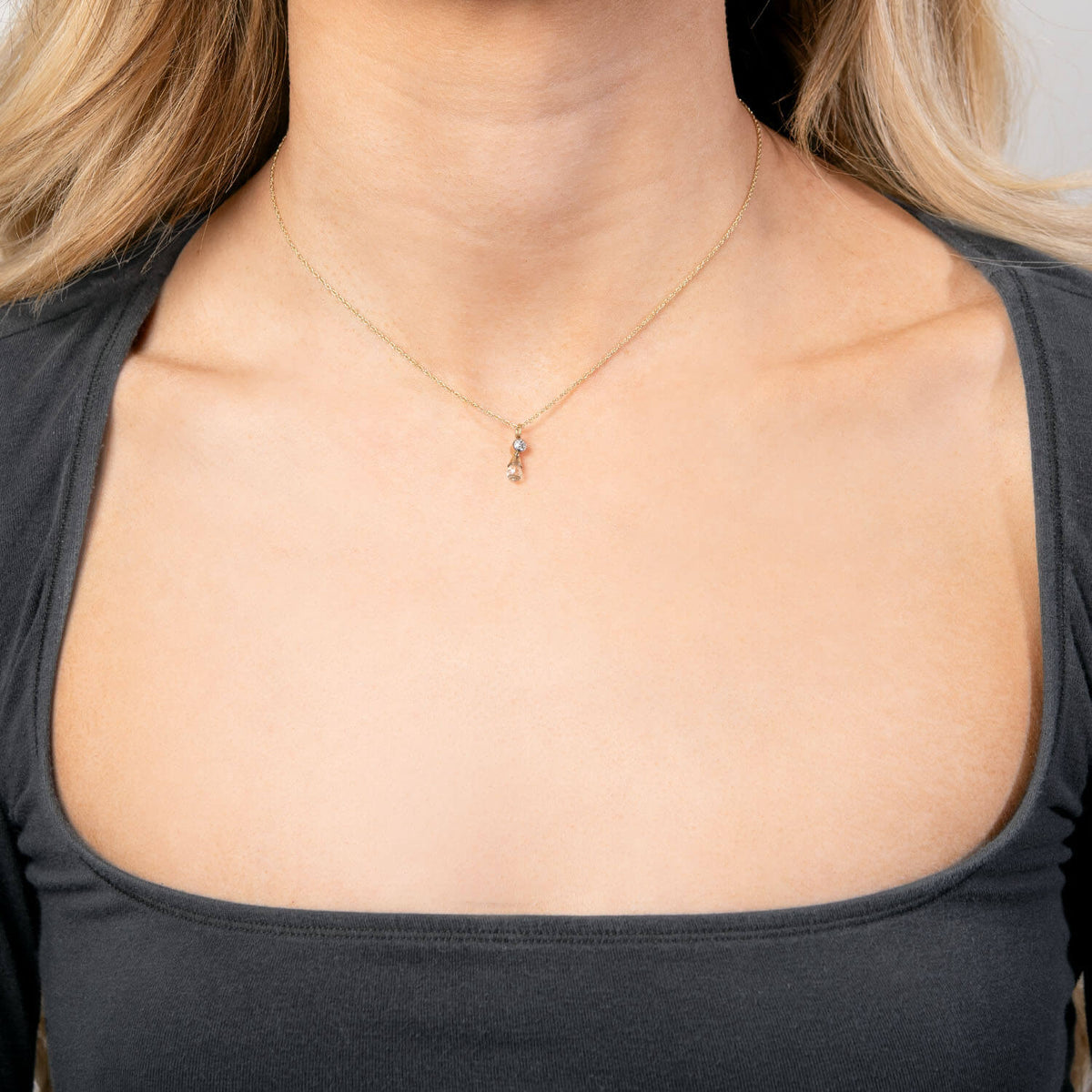 Victorian 14k Diamond Briolette Pendant Necklace