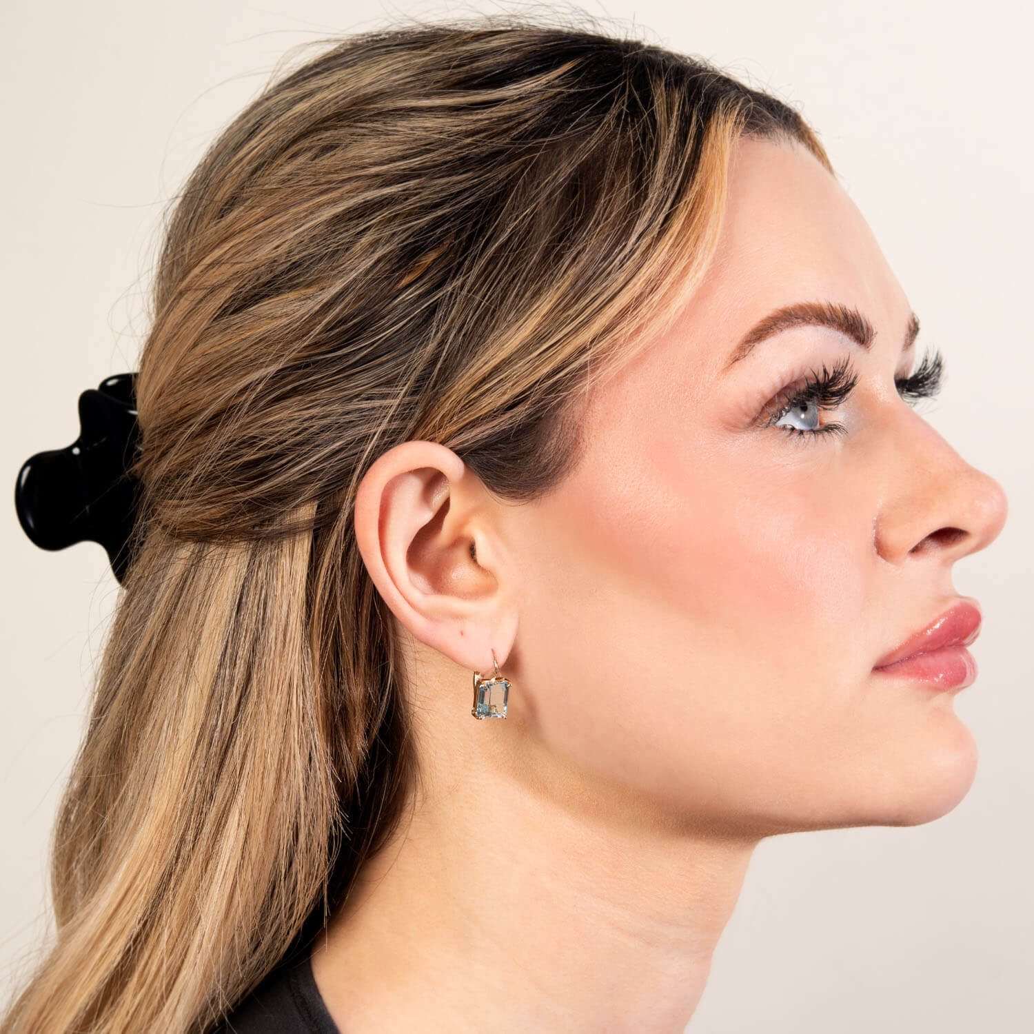 Retro 14k Aqua Drop Earrings