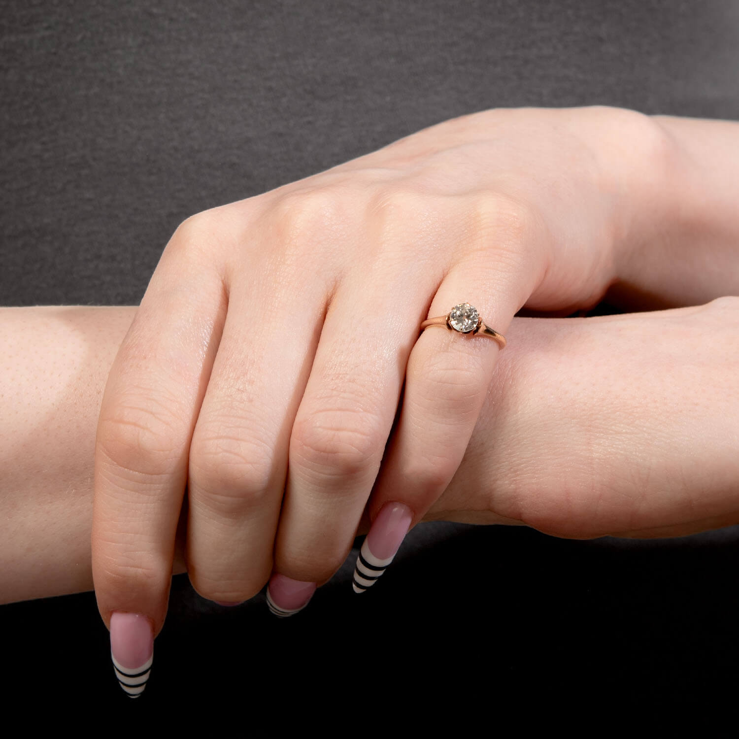 Victorian 14k Diamond Engagement Ring .75ct