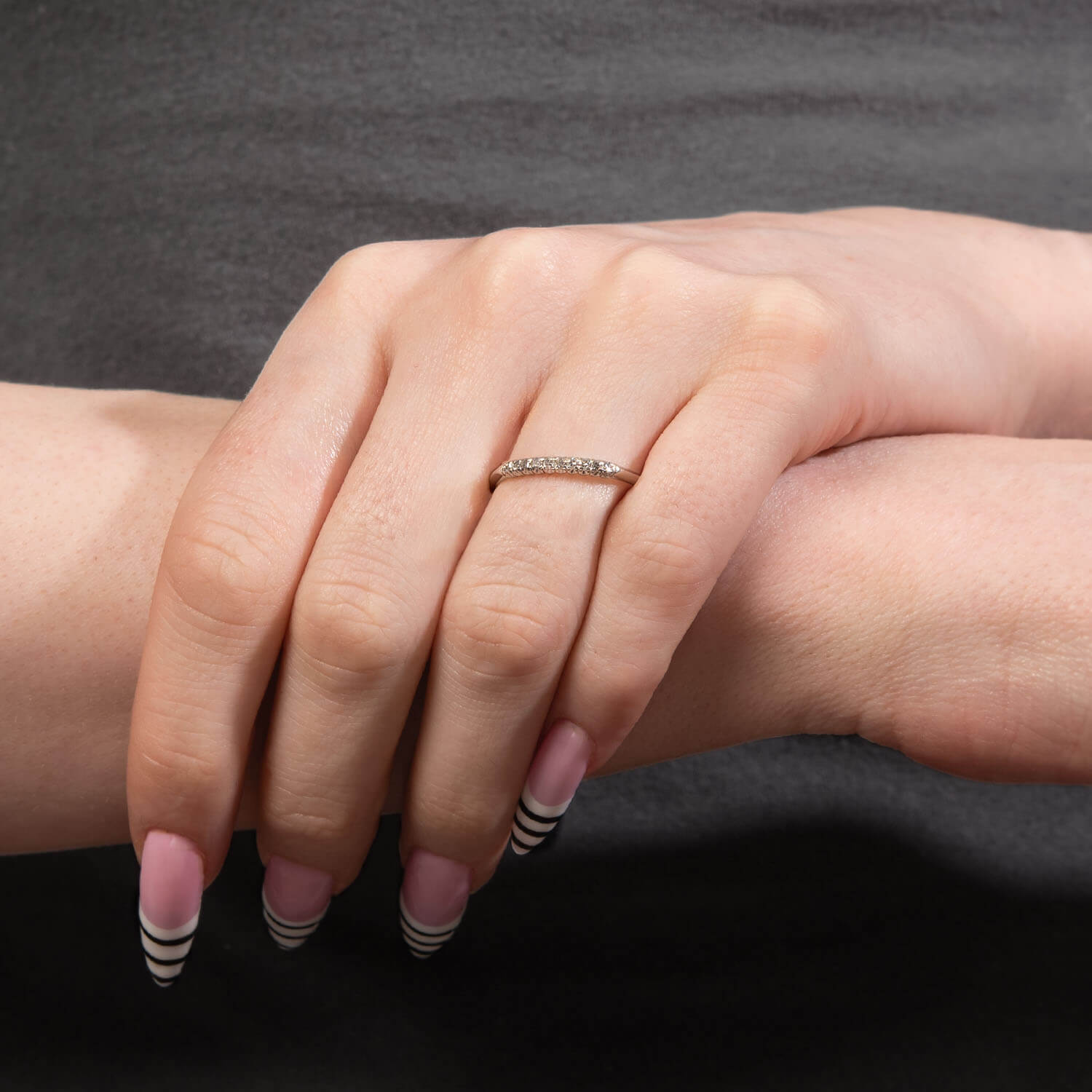 Art Deco Platinum Diamond Half Band