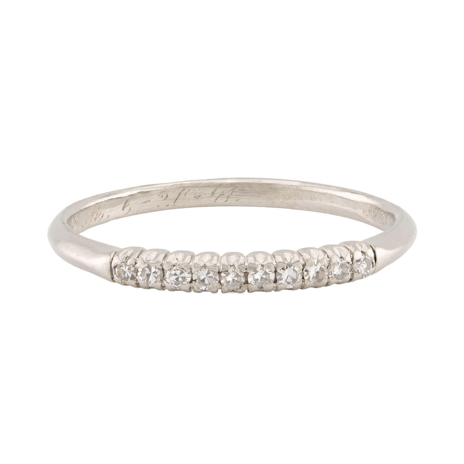 Art Deco Platinum Diamond Half Band