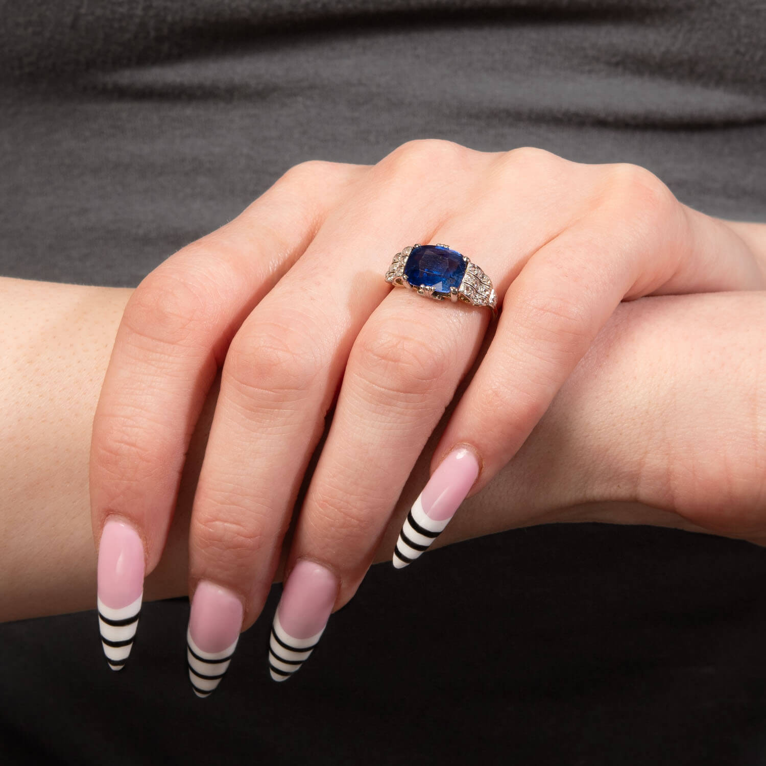 Edwardian 18k/Platinum GIA Ceylon Sapphire & Diamond Ring