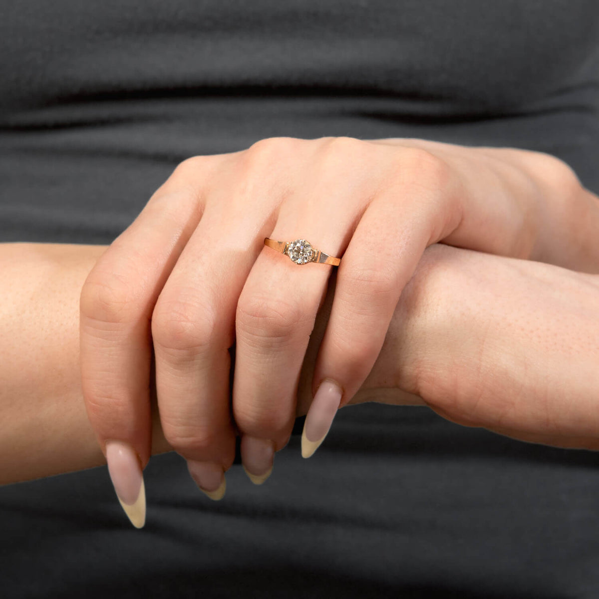 Victorian 14k Diamond Engagement Ring .45ct