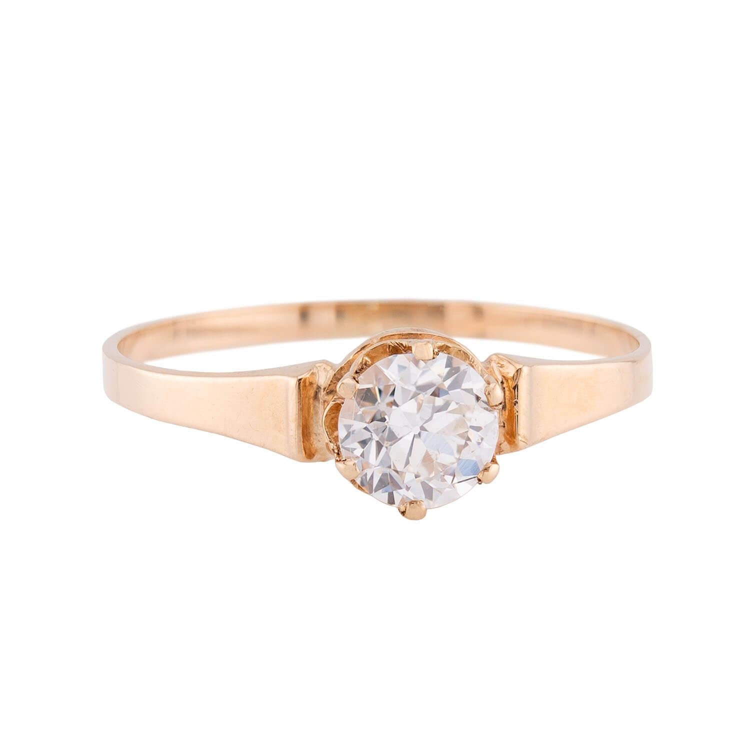 Victorian 14k Diamond Engagement Ring .45ct