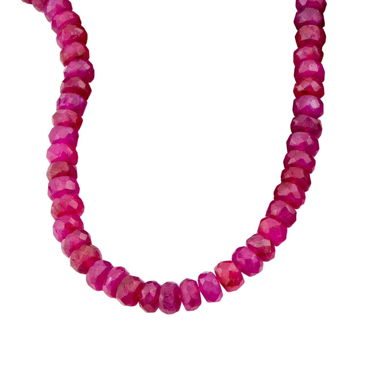 ANJANEY JEWELRY Estate Indian 22k Ruby Bead Necklace