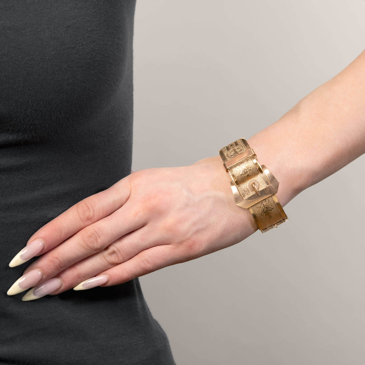 Victorian Gold-Fill Buckle Bangle Bracelet