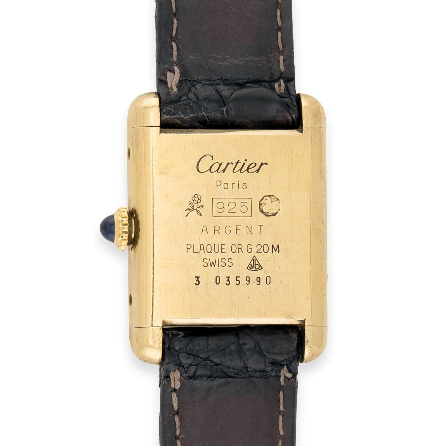 CARTIER Vintage Gold Vermeil Tank Française Wristwatch