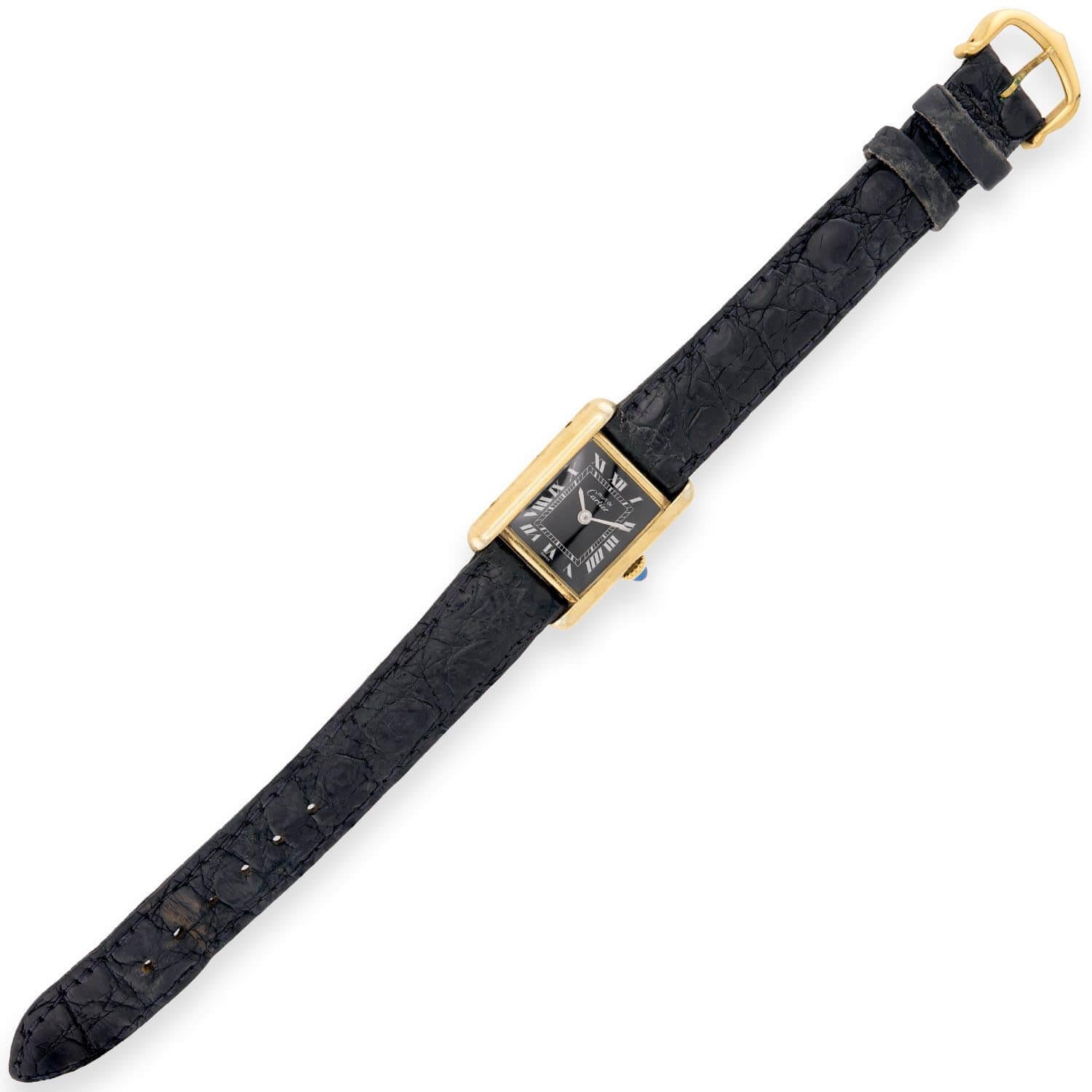 CARTIER Vintage Gold Vermeil Tank Française Wristwatch