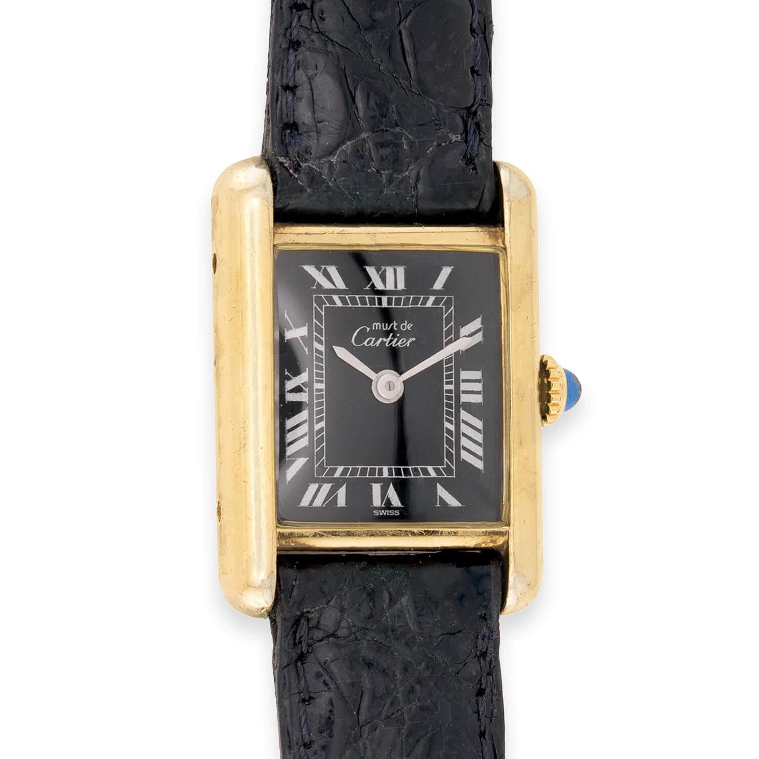 CARTIER Vintage Gold Vermeil Tank Française Wristwatch