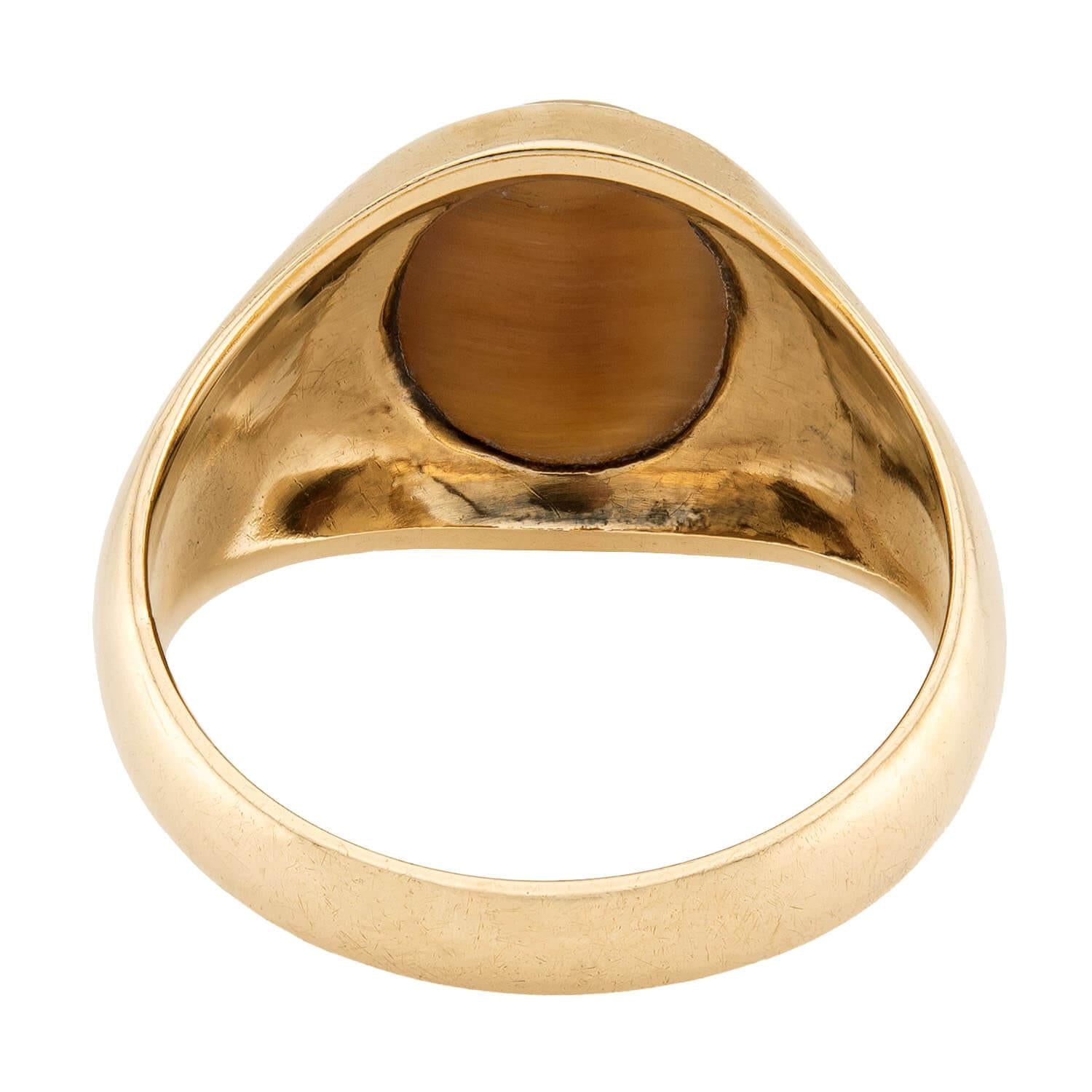 Art Nouveau 10k Cat's Eye Chrysoberyl Ring