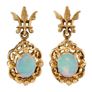 Vintage 14k Opal Dangle Earrings