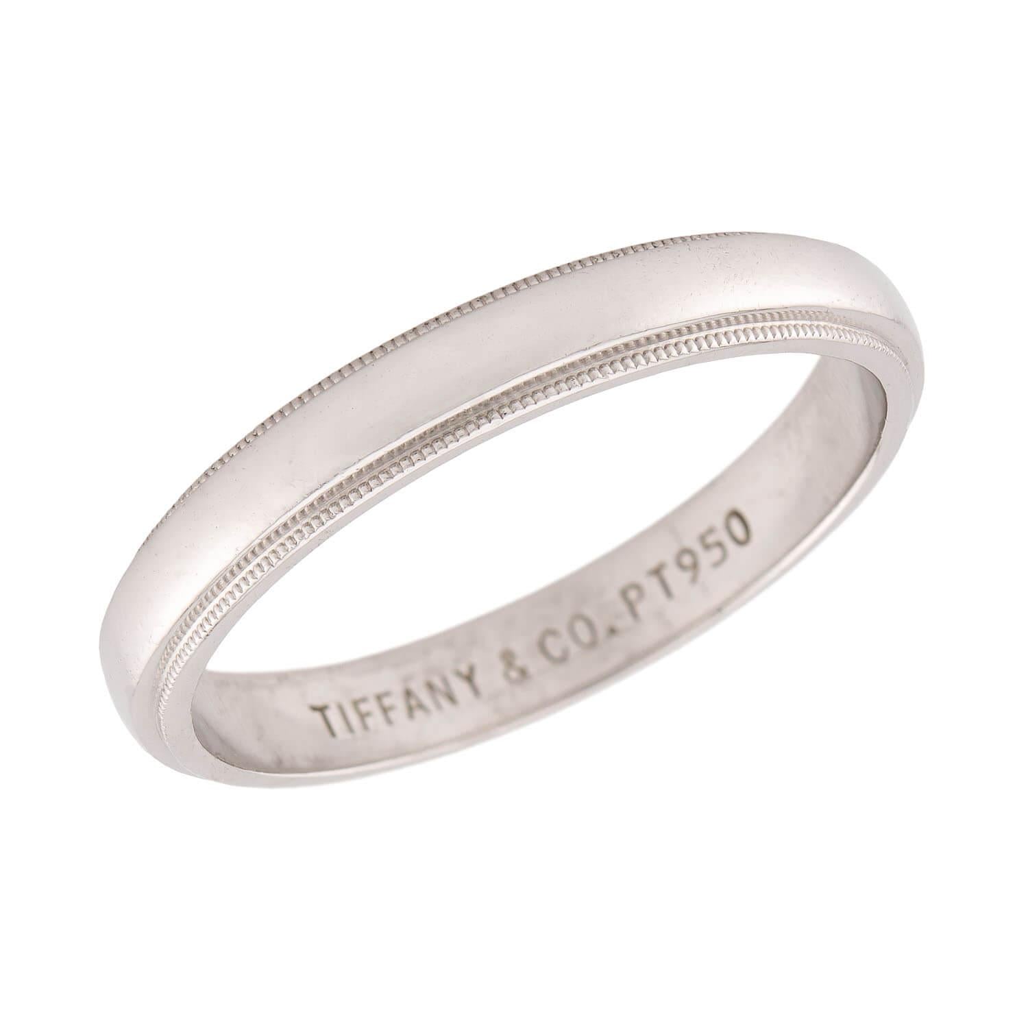 TIFFANY & CO. Estate Platinum Wedding Band