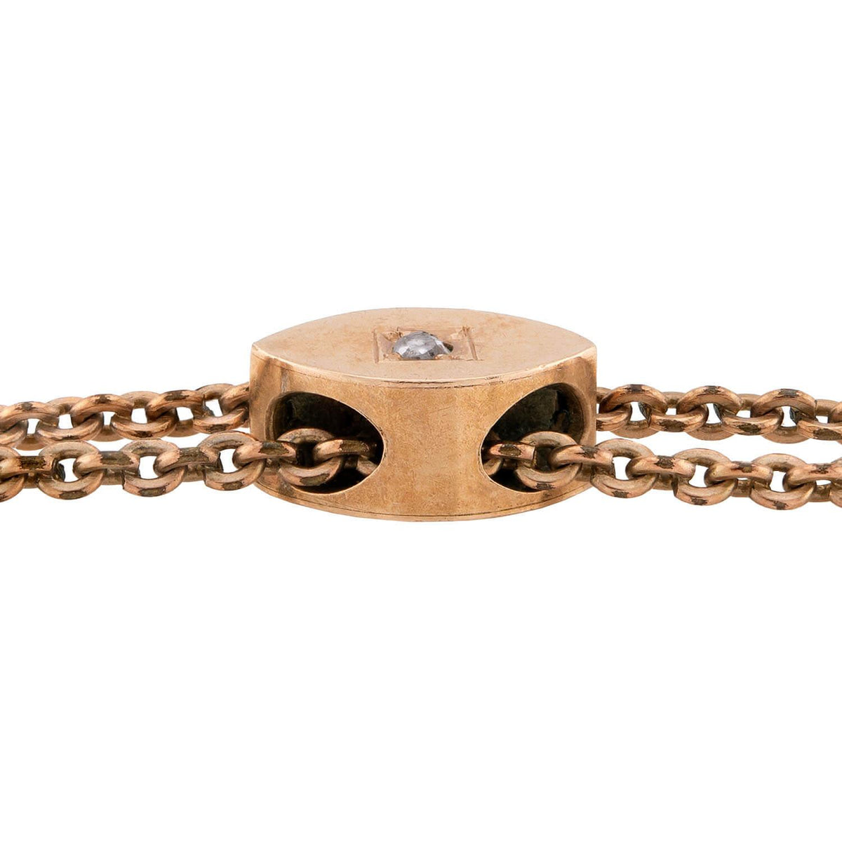 Victorian Gold-Filled/14k Diamond Slide Chain Necklace 51"