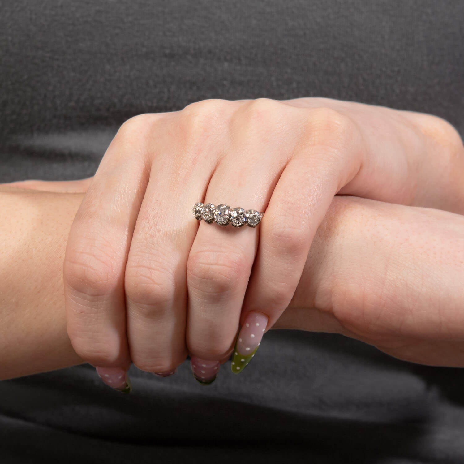 Edwardian Platinum Diamond Five Stone Ring