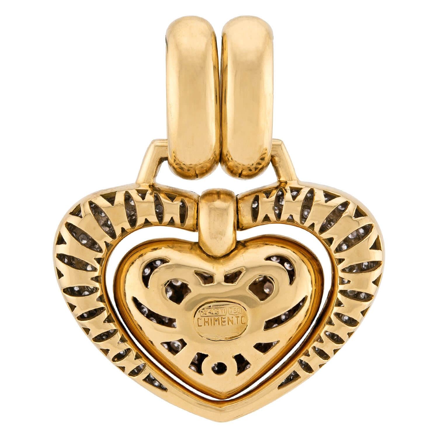 CHIMENTO Estate Italian 18k Diamond Heart-Motif Pendant