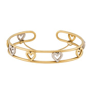 CARTIER Vintage 18k Heart-Motif Cuff Bracelet