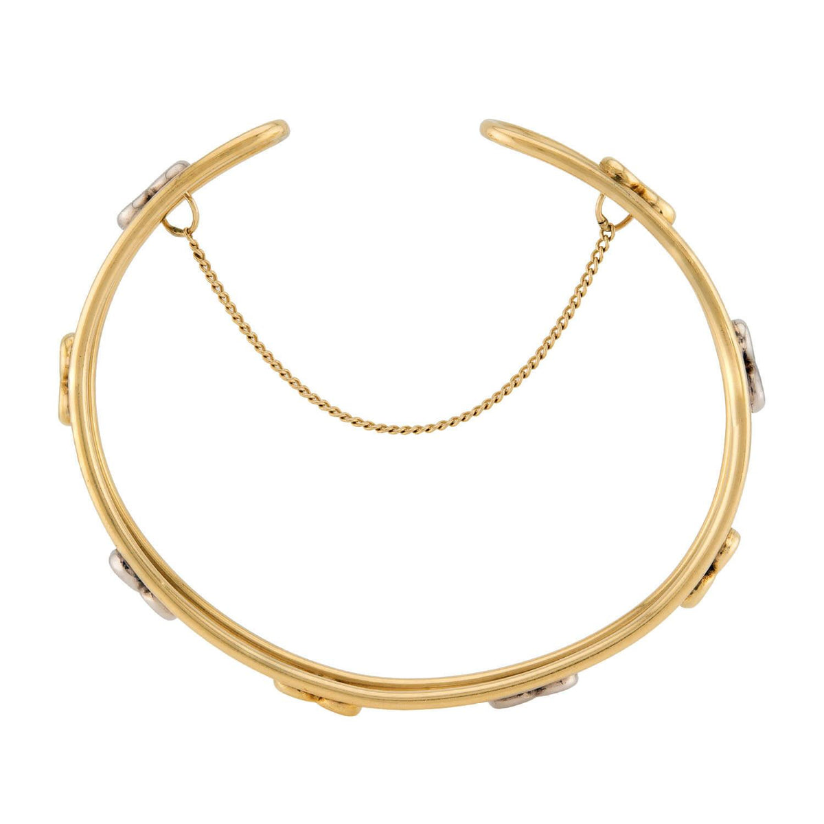 CARTIER Vintage 18k Heart-Motif Cuff Bracelet