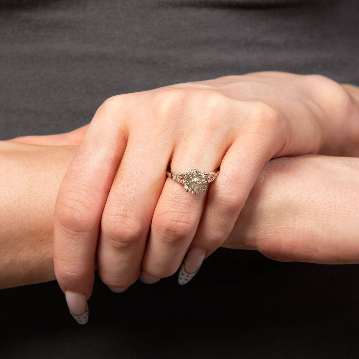 Estate 18k Diamond Engagement Ring 3.01ct