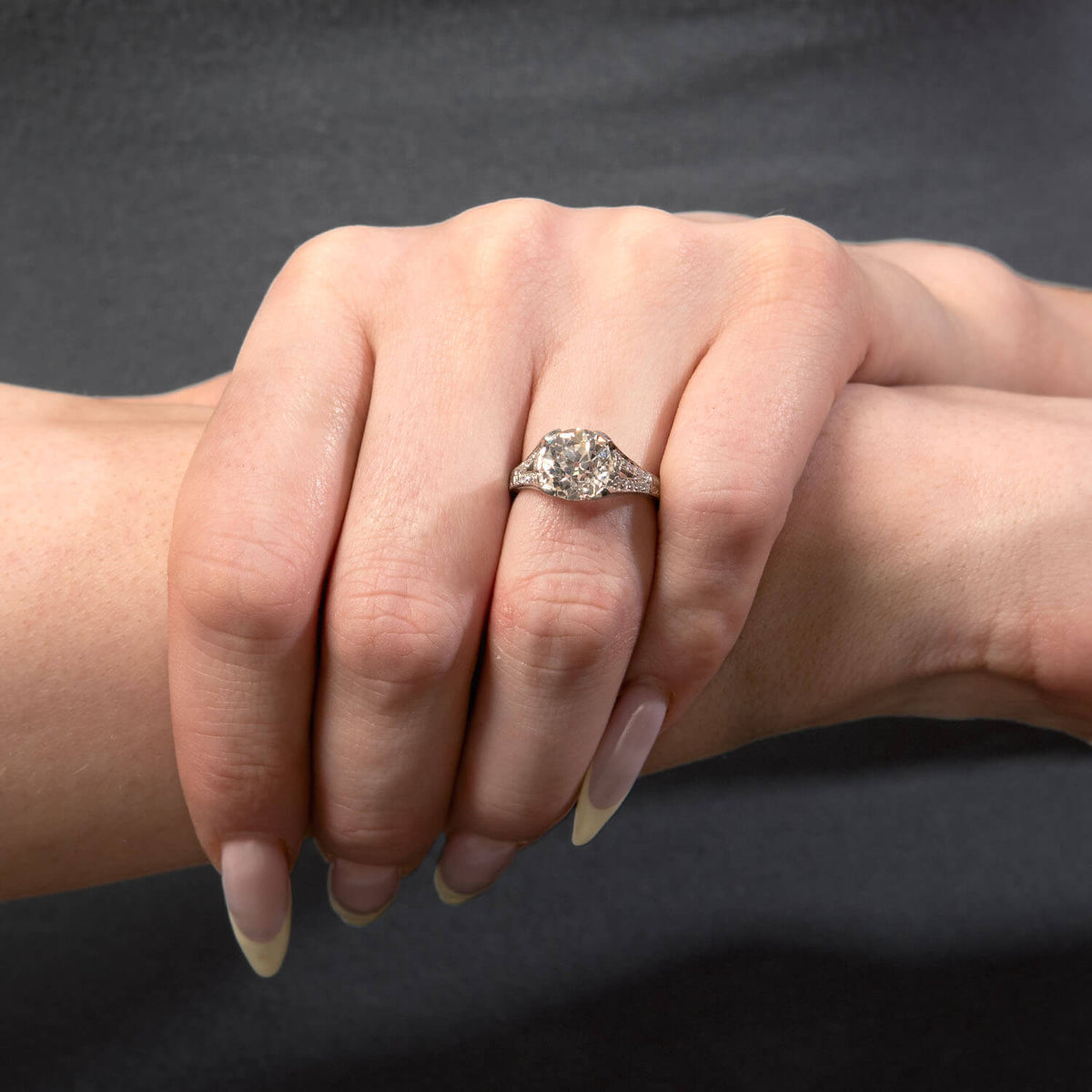 TIFFANY & CO. Art Deco Platinum GIA Diamond Engagement Ring 3.03ct