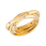 Estate 18k Three-Band Diamond Roller Ring