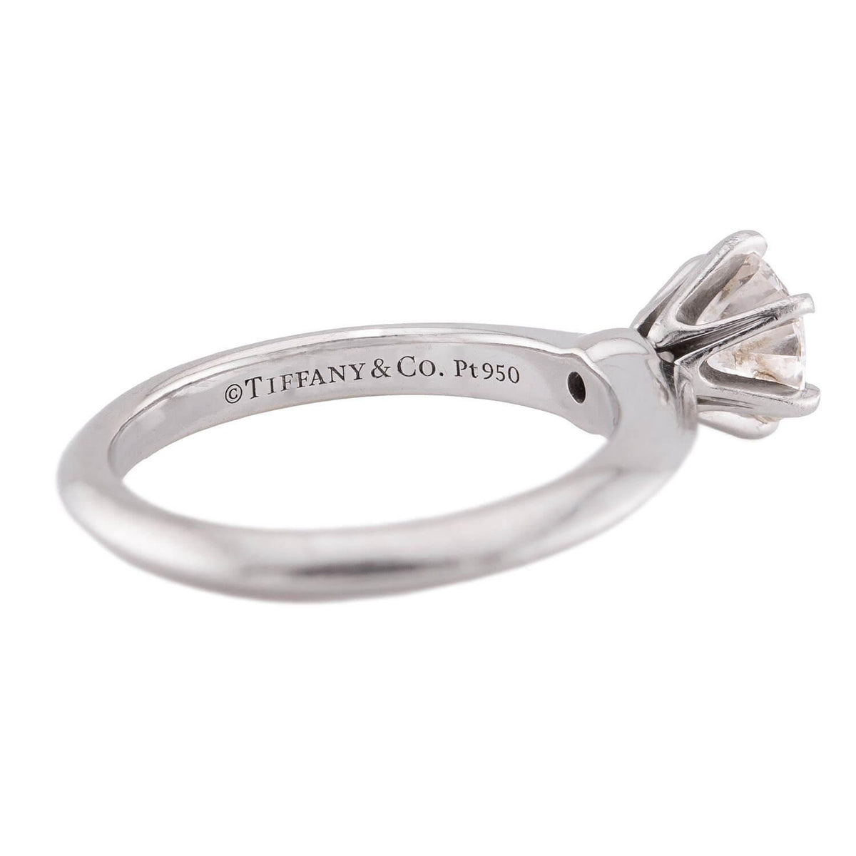 TIFFANY & CO. Estate Platinum Diamond Engagement Ring .60ct