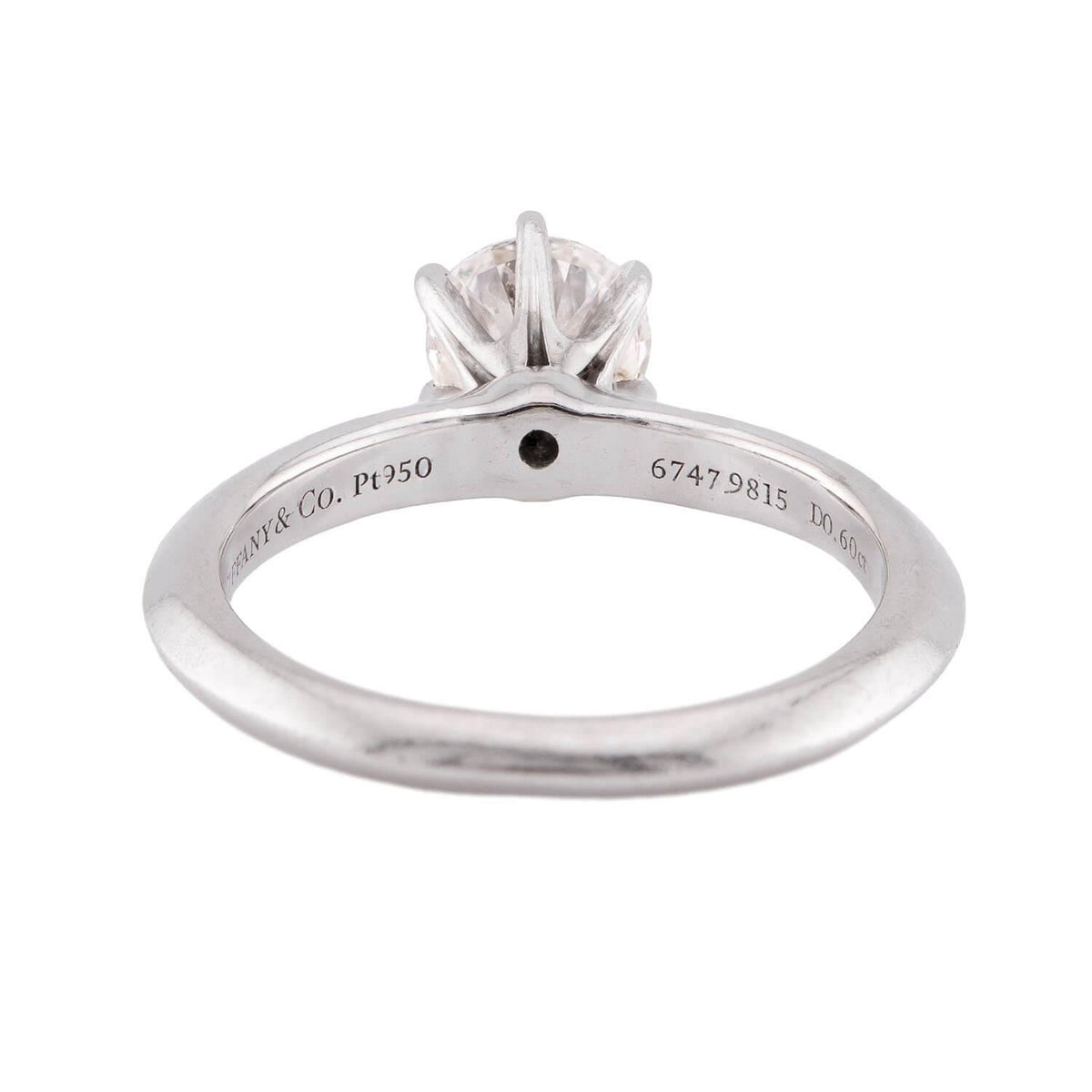 TIFFANY & CO. Estate Platinum Diamond Engagement Ring .60ct