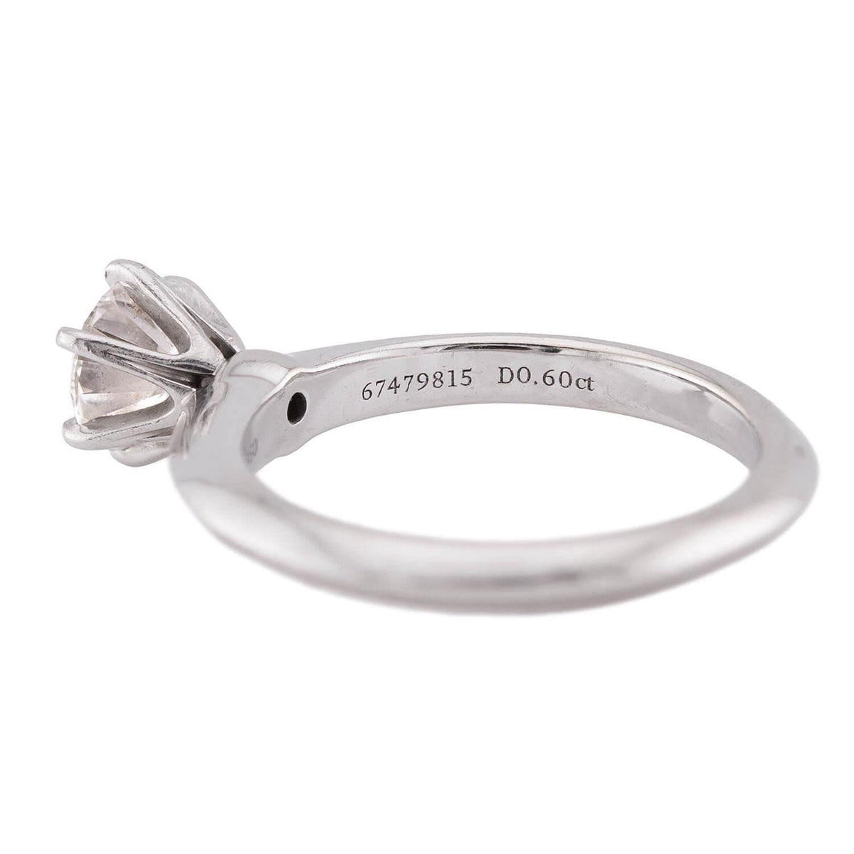 TIFFANY & CO. Estate Platinum Diamond Engagement Ring .60ct