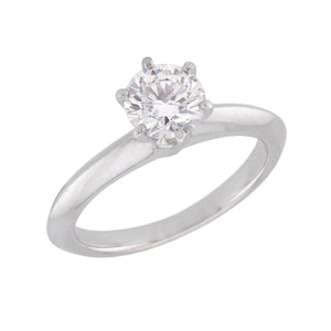 TIFFANY & CO. Estate Platinum Diamond Engagement Ring .60ct