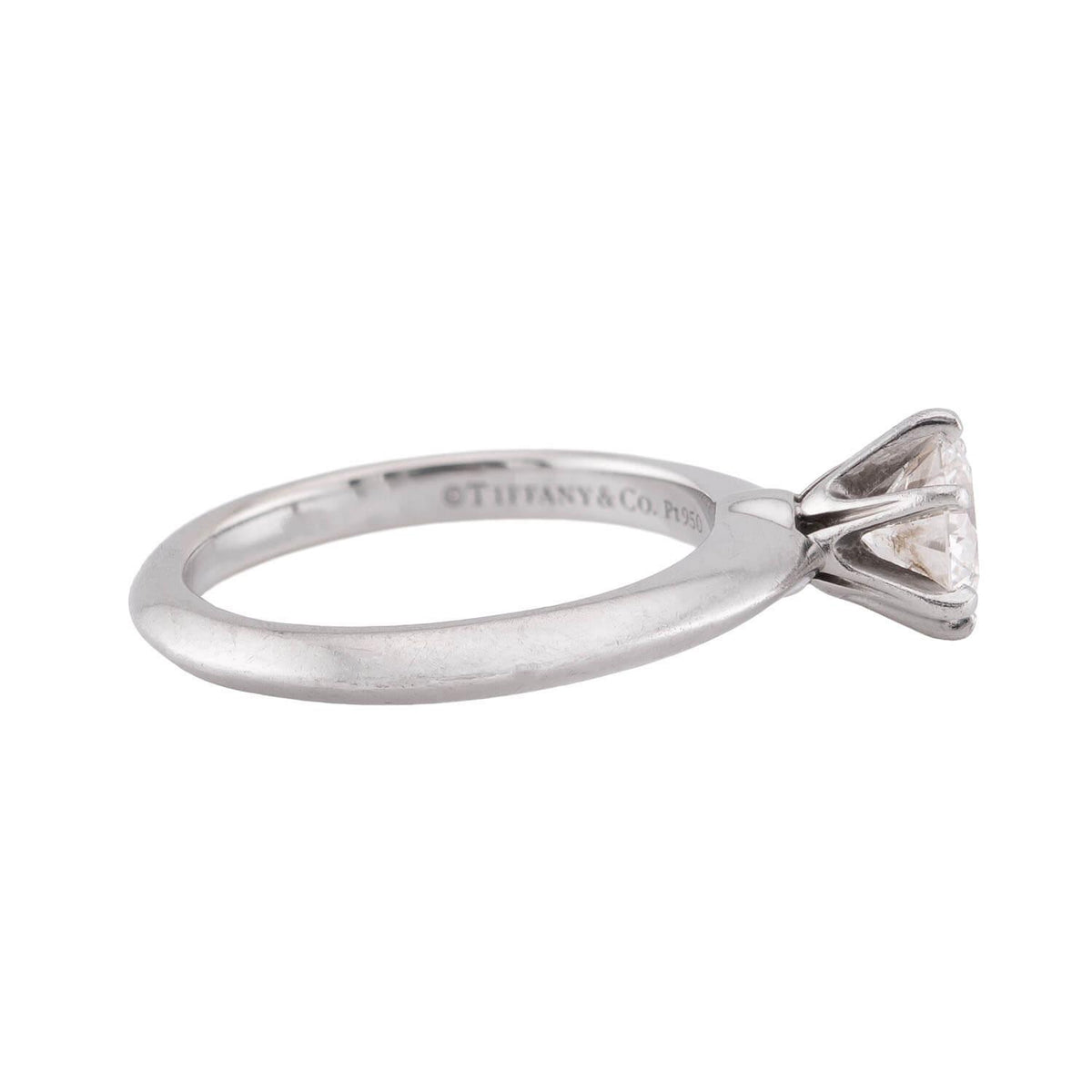 TIFFANY & CO. Estate Platinum Diamond Engagement Ring .60ct