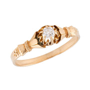 Victorian 14k Diamond Engagement Ring .15ct